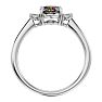 Mystic Topaz Ring: 1 1/3 Carat Oval Shape Mystic Topaz and Two Diamond Ring In Sterling Silver Image-3