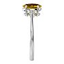 Citrine Ring: 1 1/3 Carat Oval Shape Citrine and Two Diamond Ring In Sterling Silver Image-4