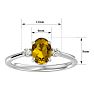 Citrine Ring: 1 1/3 Carat Oval Shape Citrine and Two Diamond Ring In Sterling Silver Image-5