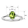 Peridot Ring: 1 1/3 Carat Oval Shape Peridot and Two Diamond Ring In Sterling Silver Image-5