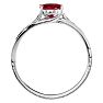 Ruby Ring: 1 1/2 Carat Oval Shape Created Ruby and Diamond Ring In Sterling Silver Image-3