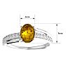 Citrine Ring: 1 1/2 Carat Oval Shape Citrine and Diamond Ring In Sterling Silver Image-5