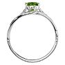 Peridot Ring: 1 1/2 Carat Oval Shape Peridot and Diamond Ring In Sterling Silver Image-3