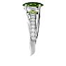 Peridot Ring: 1 1/2 Carat Oval Shape Peridot and Diamond Ring In Sterling Silver Image-4