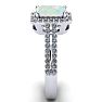 Opal Ring: 1 1/2 Carat Octagon Shape Created Opal and Halo Diamond Ring In Sterling Silver Image-4