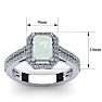Opal Ring: 1 1/2 Carat Octagon Shape Created Opal and Halo Diamond Ring In Sterling Silver Image-5