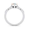 Opal Ring: 1 Carat Heart Shape Created Opal and Diamond Claddagh Ring In Sterling Silver Image-3