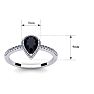 Sapphire Ring: 1 Carat Pear Shape Created Sapphire and Halo Diamond Ring In Sterling Silver Image-5