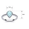 Aquamarine Ring: 1 Carat Pear Shape Aquamarine and Halo Diamond Ring In Sterling Silver Image-5