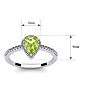 Peridot Ring: 1 Carat Pear Shape Peridot and Halo Diamond Ring In Sterling Silver Image-5
