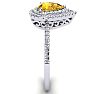 Citrine Ring: 1 Carat Pear Shape Citrine and Double Halo Diamond Ring In Sterling Silver Image-4