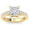 3 Carat Princess Cut Lab Grown Diamond Classic Engagement Ring In 14K Yellow Gold Image-1