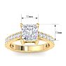 3 Carat Princess Cut Lab Grown Diamond Classic Engagement Ring In 14K Yellow Gold Image-5