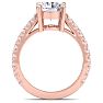 3 Carat Round Lab Grown Diamond Classic Engagement Ring In 14K Rose Gold Image-3