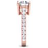 3 Carat Round Lab Grown Diamond Classic Engagement Ring In 14K Rose Gold Image-4