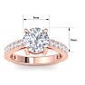 3 Carat Round Lab Grown Diamond Classic Engagement Ring In 14K Rose Gold Image-5