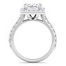3 Carat Princess Cut Lab Grown Diamond Halo Engagement Ring In 14K White Gold Image-3