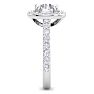 3 Carat Round Lab Grown Diamond Halo Engagement Ring In 14K White Gold Image-4