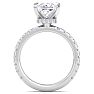 3 Carat Princess Cut Lab Grown Diamond Hidden Halo Engagement Ring In 14K White Gold Image-3