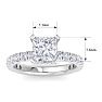 3 Carat Princess Cut Lab Grown Diamond Hidden Halo Engagement Ring In 14K White Gold Image-5