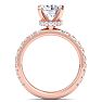 3 Carat Round Lab Grown Diamond Hidden Halo Engagement Ring In 14K Rose Gold Image-3