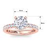 3 Carat Round Lab Grown Diamond Hidden Halo Engagement Ring In 14K Rose Gold Image-5