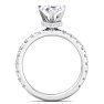 3 Carat Pear Shape Lab Grown Diamond Hidden Halo Engagement Ring In 14K White Gold Image-3