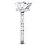 3 Carat Pear Shape Lab Grown Diamond Hidden Halo Engagement Ring In 14K White Gold Image-4