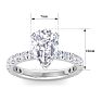 3 Carat Pear Shape Lab Grown Diamond Hidden Halo Engagement Ring In 14K White Gold Image-5