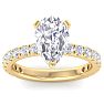 3 Carat Pear Shape Lab Grown Diamond Hidden Halo Engagement Ring In 14K Yellow Gold Image-1