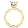 3 Carat Pear Shape Lab Grown Diamond Hidden Halo Engagement Ring In 14K Yellow Gold Image-3