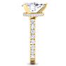 3 Carat Pear Shape Lab Grown Diamond Hidden Halo Engagement Ring In 14K Yellow Gold Image-4