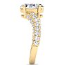 3 Carat Oval Shape Lab Grown Diamond Curved Engagement Ring In 14K Yellow Gold Image-4