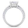 3 Carat Princess Cut Lab Grown Diamond Curved Engagement Ring In 14K White Gold Image-3
