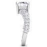 3 Carat Princess Cut Lab Grown Diamond Curved Engagement Ring In 14K White Gold Image-4