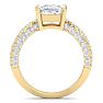 3 Carat Princess Cut Lab Grown Diamond Curved Engagement Ring In 14K Yellow Gold Image-3
