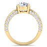 3 Carat Round Lab Grown Diamond Curved Engagement Ring In 14K Yellow Gold Image-3