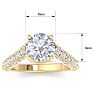 3 Carat Round Lab Grown Diamond Curved Engagement Ring In 14K Yellow Gold Image-5