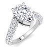 3 Carat Pear Shape Lab Grown Diamond Curved Engagement Ring In 14K White Gold Image-2