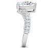 3 Carat Pear Shape Lab Grown Diamond Curved Engagement Ring In 14K White Gold Image-4