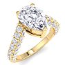 3 Carat Pear Shape Lab Grown Diamond Curved Engagement Ring In 14K Yellow Gold Image-2