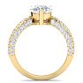 3 Carat Pear Shape Lab Grown Diamond Curved Engagement Ring In 14K Yellow Gold Image-3