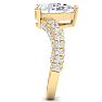 3 Carat Pear Shape Lab Grown Diamond Curved Engagement Ring In 14K Yellow Gold Image-4