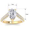 3 Carat Pear Shape Lab Grown Diamond Curved Engagement Ring In 14K Yellow Gold Image-5