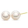 Pearl Stud Earrings With 9MM AA Japanese Akoya Pearls In 14 Karat Yellow Gold Image-1