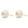 Pearl Stud Earrings With 9MM AA Japanese Akoya Pearls In 14 Karat Yellow Gold Image-3