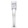 1 Carat Emerald Cut 7 Diamond Ring In 14 Karat White Gold Image-4