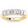 1 Carat Emerald Cut 7 Diamond Ring In 14 Karat Yellow Gold Image-1