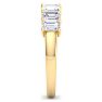 1 Carat Emerald Cut 7 Diamond Ring In 14 Karat Yellow Gold Image-4
