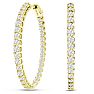 3 Carat Oval Shape Diamond Inside Out Hoop Earrings In 14 Karat Yellow Gold Image-1